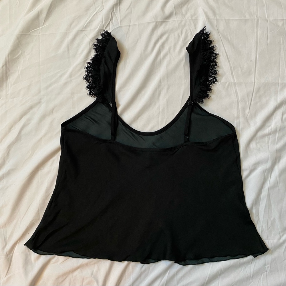 NWOT Free People Black Lace Trimmed Gothic Fairycore Babydoll Top - Picture 4 of 9